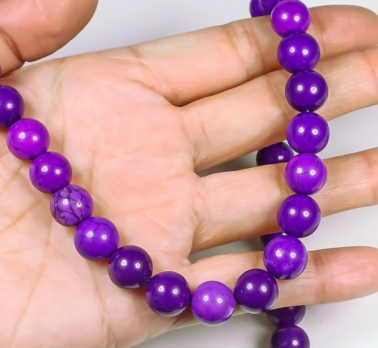 487.5Ct Sugilite-like Jade, a type of Jade Purple Gemstone Beads Necklace CSX13