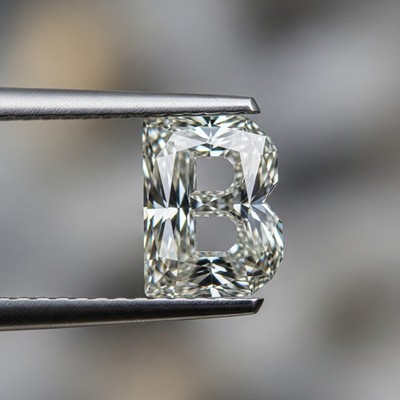 B Letter Alphabet Loose Diamond Fancy Cut Initial Jewelry Stone