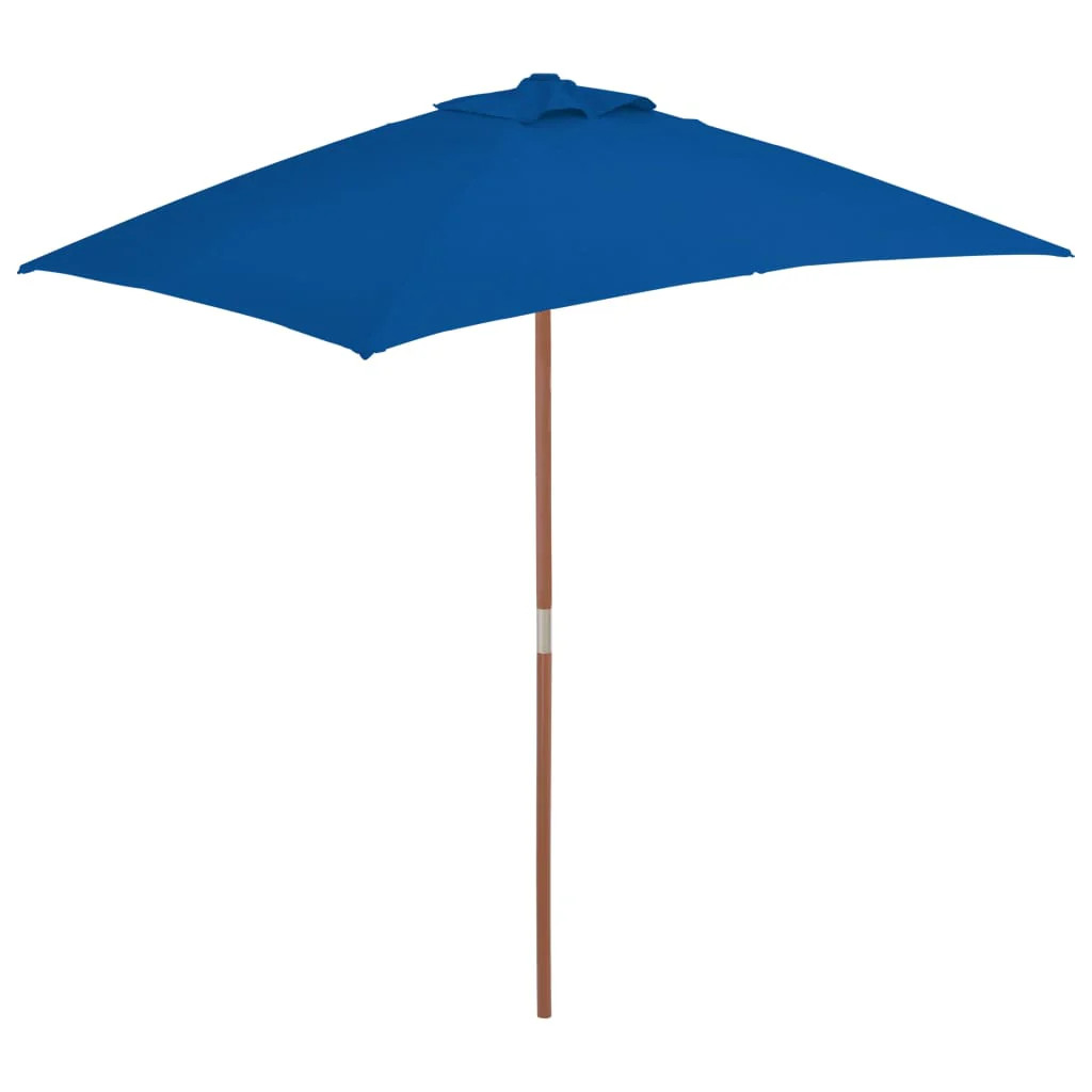 Parasol en bois pour terrasse et balcon bleu 150 x 200 cm Helloshop26