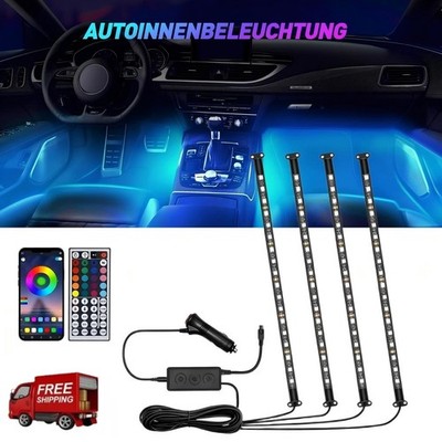 4in1 RGB LED Fußraumbeleuchtung Auto Innenraumbeleuchtung 72 LED mit Musik Sync