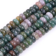 JOE FOREMAN 3x6mm Indian Agate Heishi Spacer Beads for Small,