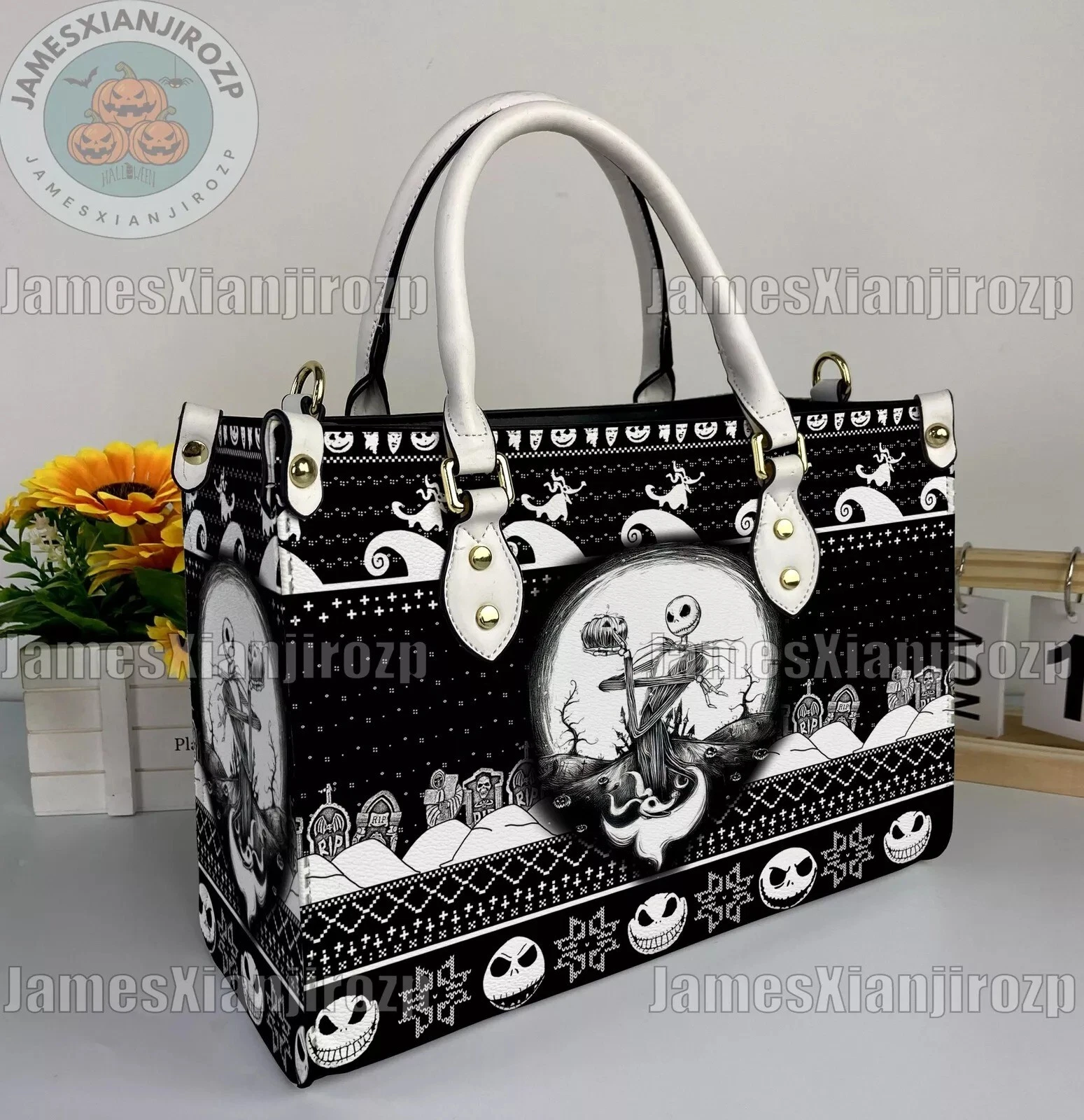 Jack Skellington The Nightmare Before Christmas Leather Handbag