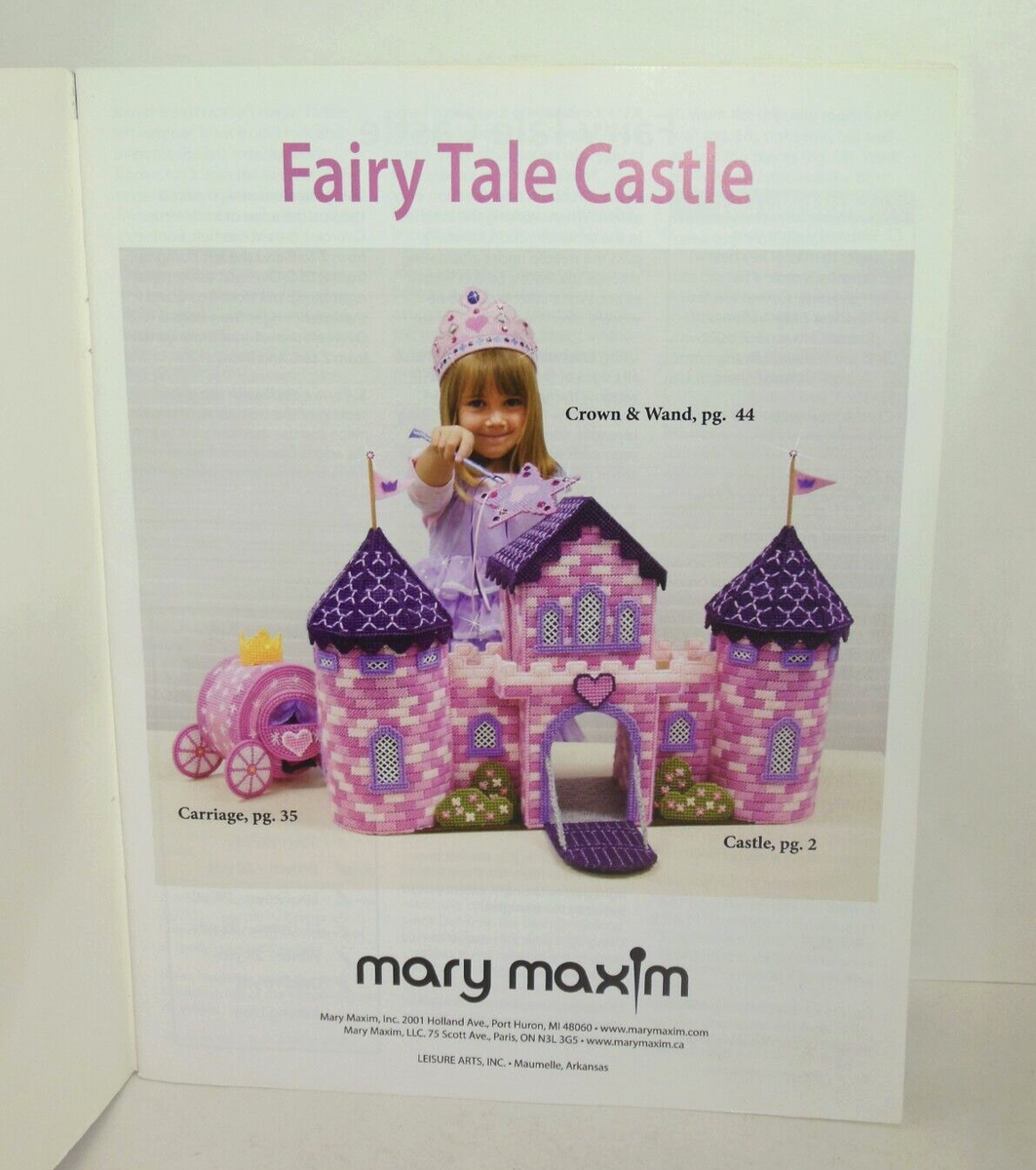 Fairy Tale Castle Plastic Canvas PATTERN Book Crown Wand Carriage