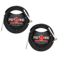Pig HOG 18.6' Feet Instrument Cable Black, Straight-Angeled (2-Pack)