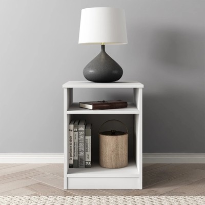 Mainstays Ardent Open Shelf Nightstand, White Assembly required High quality