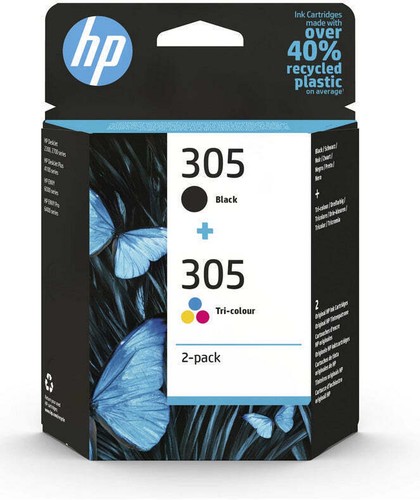 Cartouches D'Encre HP 305 Noir Et Couleur - Compatibles Imprimantes DeskJet 2710 - 3YM61AE/3YM60AE