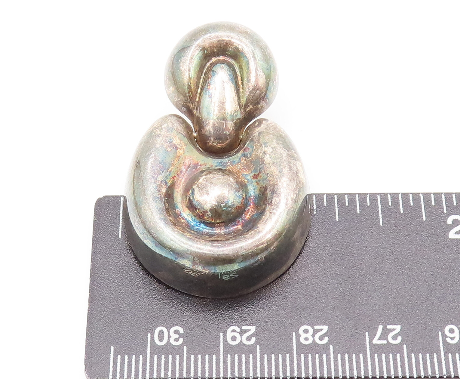 925 Sterling Silver  Vintage Solid Puffed Carved … - image 5