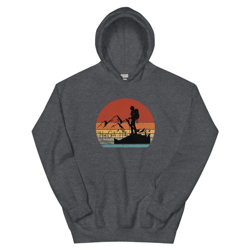 Hot Girls Hike Retro Sunset Unisex Hoodie - Picture 16 of 43