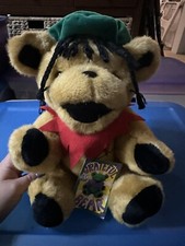 14" Steven Smith 1990 Grateful Dead Plush Rasta Bear w/ Jointed Limbs Excellent