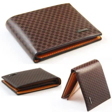 Men's Leather Wallet Bifold ID Card Holder Billfold Handbag Slim Clutch Purse US