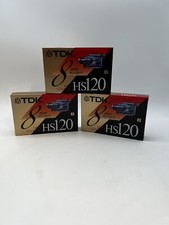 3  TDK High Standard HS 120 minute 8mm Blank Video Tapes P6-120HS - Sealed