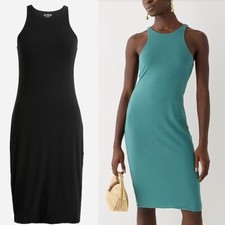 J. Crew $89.50 Form Knit High-Neck Cutaway Dress in Black | Sz M