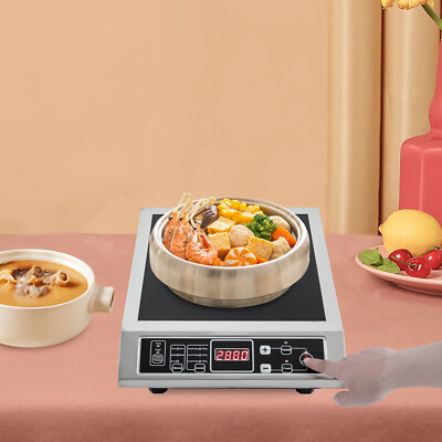 Portable Commercial Induction Cooktop 3500W Countertop Burner 8Temp Levels 110V