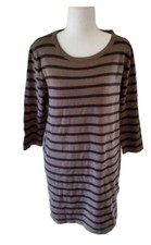 Forever 21 Women's Medium Olive Black Comfy 90's Y2K Striped A-Line Sheath Dress