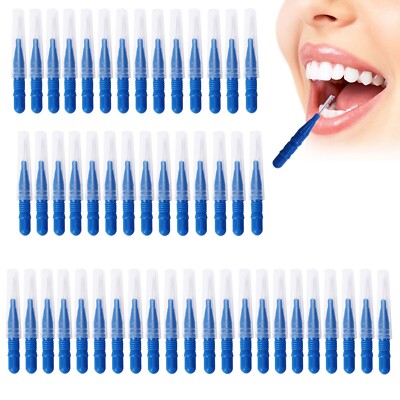 50Pcs Dental Orthodontic Oral Floss Interdental Brush Toothpick Teeth Cleaning