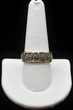 Sterling Silver Cute Patterned Hearts Design Ring SZ 10.0 FMZ403
