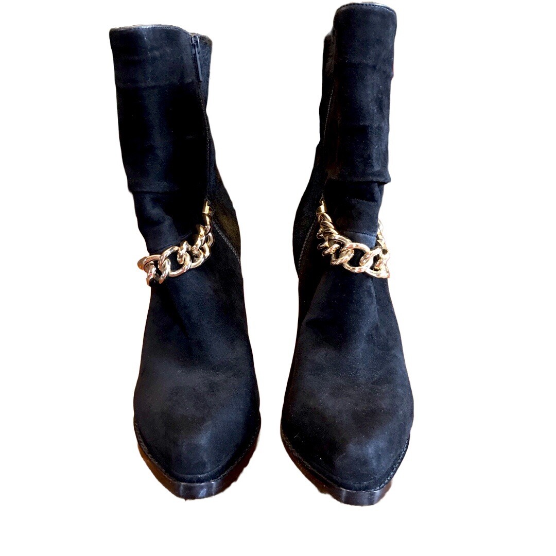 3.1 PHILLIP LIM BERLIN BLACK CALF HAIR AND SUEDE GOLD CHAIN