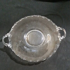 Vintage Federal Fostoria Clear Glass Dual Handle serving dish tid bit plate