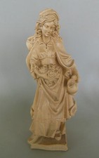 Heilige Elisabeth mit Rosen 30 cm Holz gebeizt Holzfigur Heiligenfigur