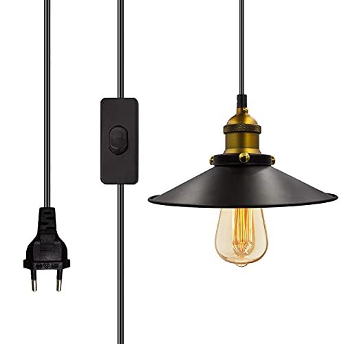 Lampadario Industriale E27 Professionale - Lampada con Interruttore EU