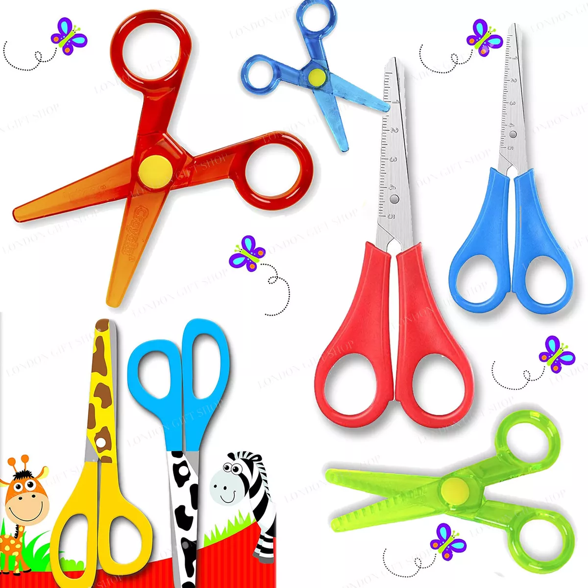 Kids,Toddlers Safe Tip Paper Scissors,Safety Rule Blade Craft Scissors Wavy  Edge