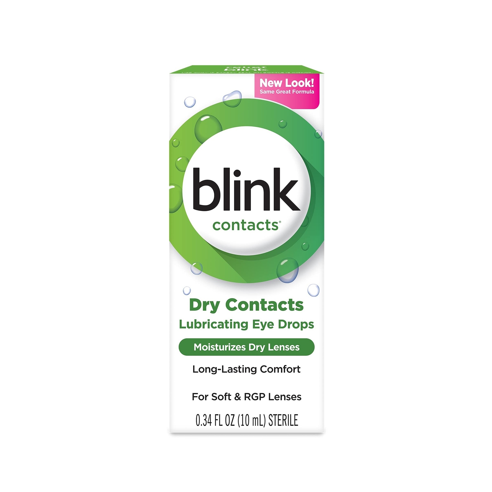 blink Contacts Lubricating Eye Drops For Soft & RGP Lenses 0.34 oz
