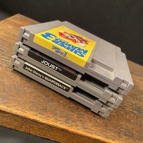 Vtg Video Game Lot (3) Nintendo NES Super Mario 3 John Elway&rsquo;s Quarterback Joust