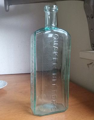 DR.FLINT'S QUAKER BITTERS PROVIDENCE R.I 1860s APPLIED LIP SHINY NICE BOTTLE