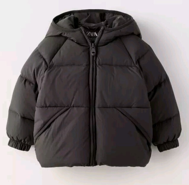 Kids ZARA Down&frasl; Feather Puffer Water Repellent Jacket Size 4-5 years