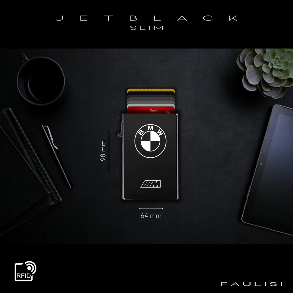 Portafoglio Uomo Porta Carte di Credito RFID Sottile Slim Gadget BMW M Sport M3 - Immagine 4 di 4
