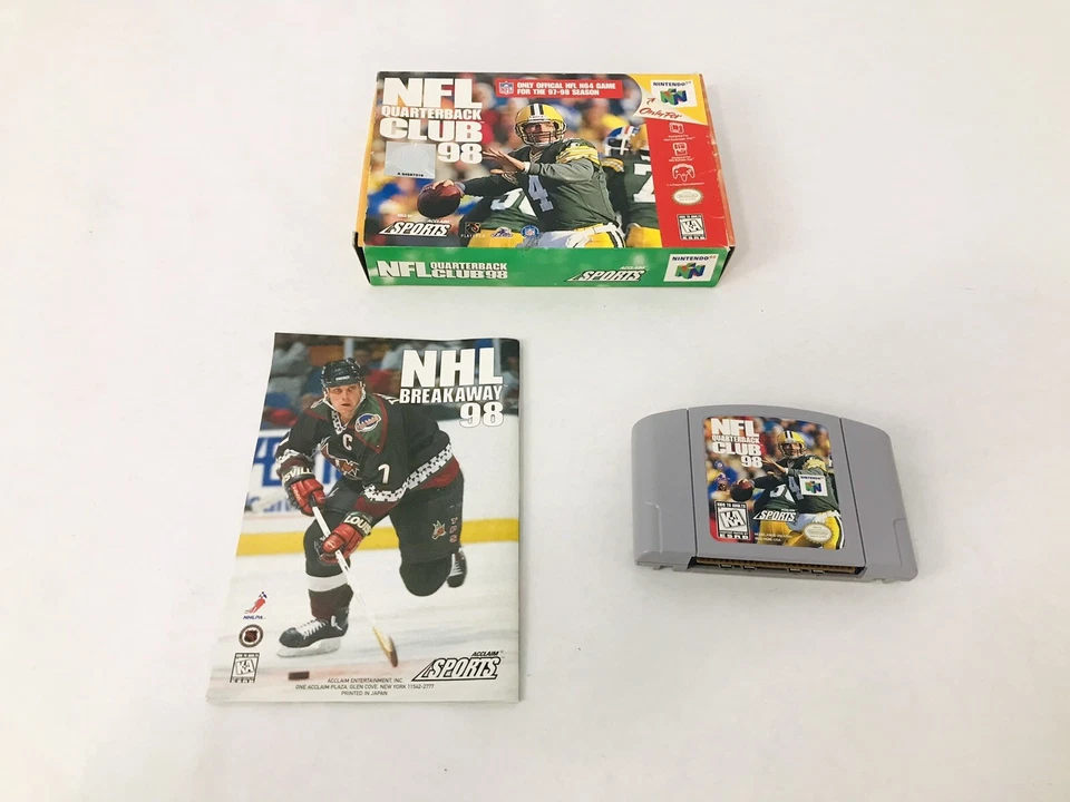 N64 NINTENDO 64 VIDE-GAME CARTRIDGES NBA JAM, NHL 99, NFL CLUB 98 & ZELDA BOX - Image 4 of 4