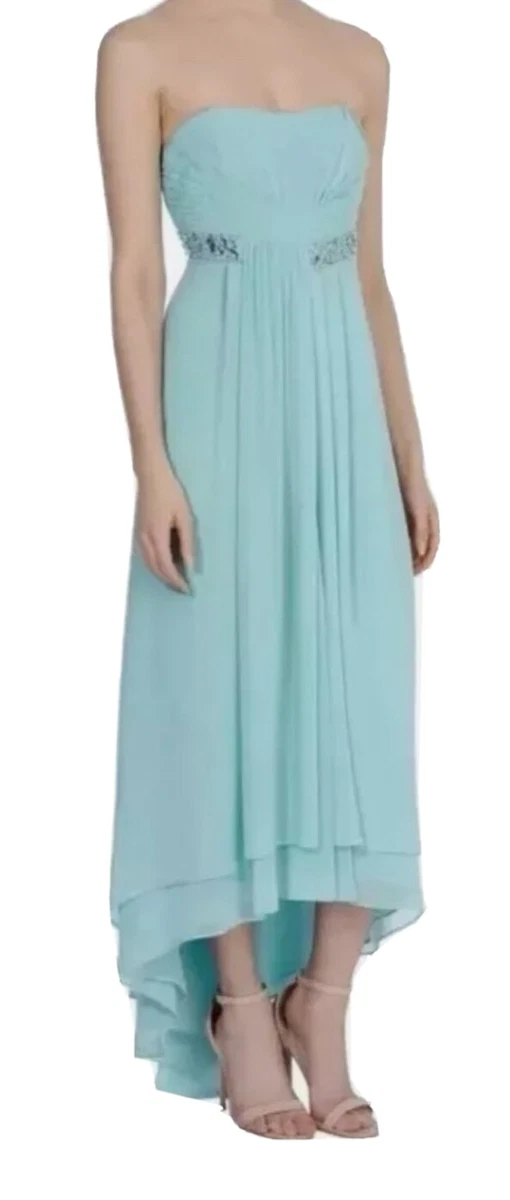 Coast Pipa Maxi Duck Egg DRESS GOWN High Low WOMENS Size UK 10 REF WB