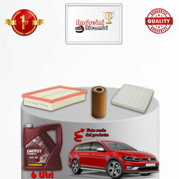 Set Service 3 Filter Und ÖL VW Golf Alltrack 1.8 TSI 132KW 180CV Von 2014--image