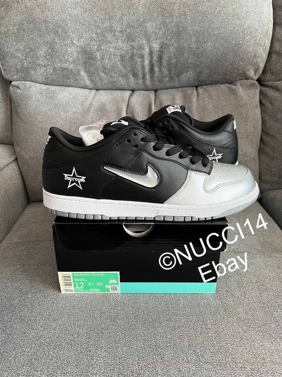 Zachtmoedigheid Raap Verzorgen Nike SB Dunk Low Supreme Jewel Swoosh Silver Black Size 12 Receipt  CK3480-001 | eBay