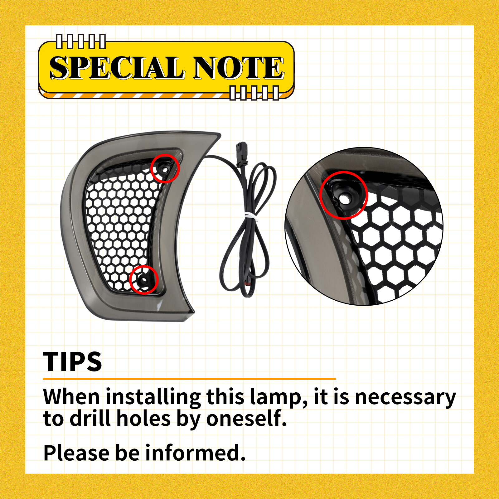 Amber White w/ Smoke Lens Headlight Vent Accent LED Light For Harley Road Glide