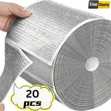 20pcs Microfiber Wire Cleaning Pads Non-Scratch Wire Dishcloth Rag for Kitchen