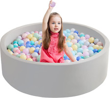 Large Soft Memory Foam Ball Pit for Toddlers - Indoor/Outdoor Play Grey