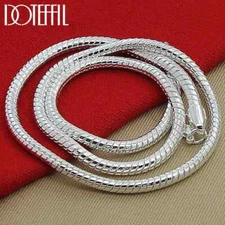 DOTEFFIL 925 Sterling Silver 3mm Snake Chain Necklace Woman Man Wedding Jewelry