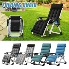 NAIZEA Zero Gravity Chair Outdoor Padded Reclining Chair Lounge Chair Side Table