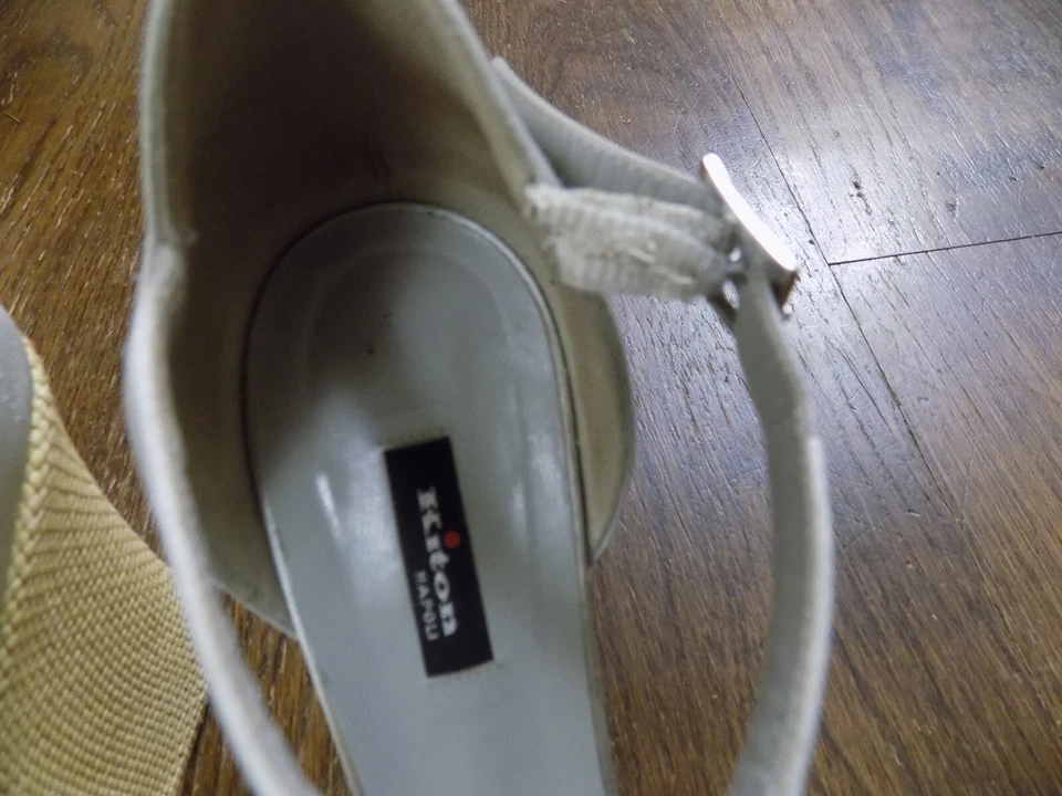 KITON Napoli Gris Satinado Peep Toe Plataforma Cuña 4.5" Tacones 8 EU 38.5 Correa de Tobillo Foto 4 de 4