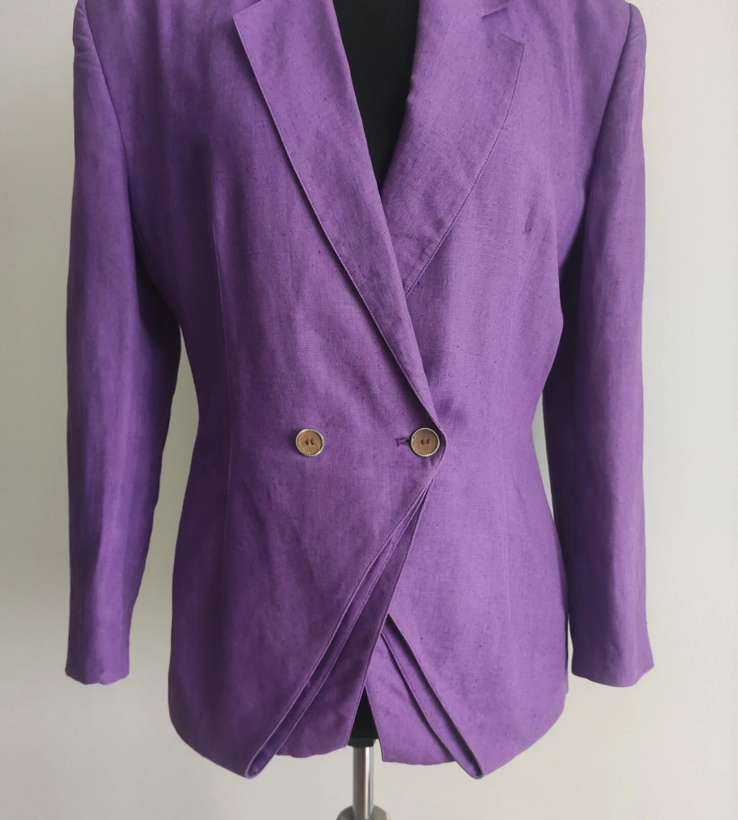 Blazer giacca vintage anni '80 Gianni Versace donna doppio petto lino viola taglia 8