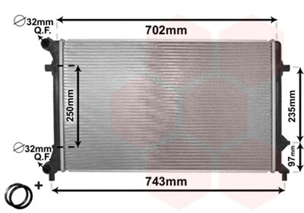 VAN Wezel WasserküHler MotorküHler KüHlrippen GelöTet FüR VW Golf V 1K1 1.4 16V-image
