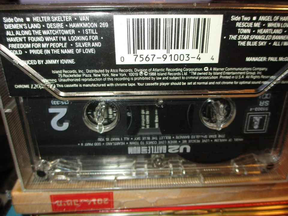 1988 U2 Rattle & Hum US Double Play Cassette Island 91003 VG+ - Image 3 of 4