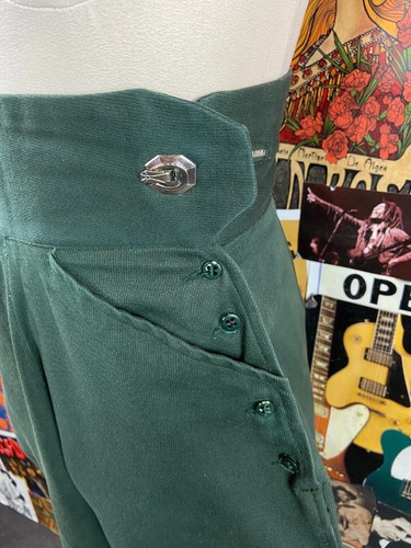 Vtg 40s Green High Rise Over the Top Sport Togs Equestrian Jodhpur Riding Pants - Picture 4 of 9