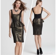 Alice + Olivia Dahlia Square Neck Peplum Dress Size 4