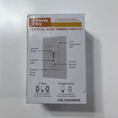 CLOUDY BAY SWITCH DIMMER - VERTICAL SLIDE - CBLD003WHA - New