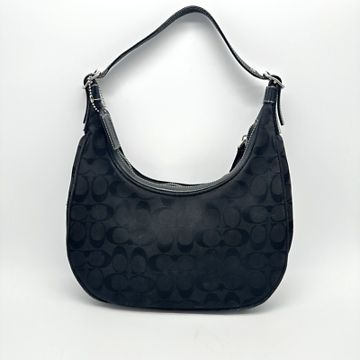 Authentic Y2K Coach Signature Jacquard Small Hobo Shoulder Authentic Y2K Coach Signature Jacquard Small Hobo Shoulder