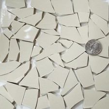 Broken China Mosaic Tile Arts and Craft Supplies - Cream White Tiles E822