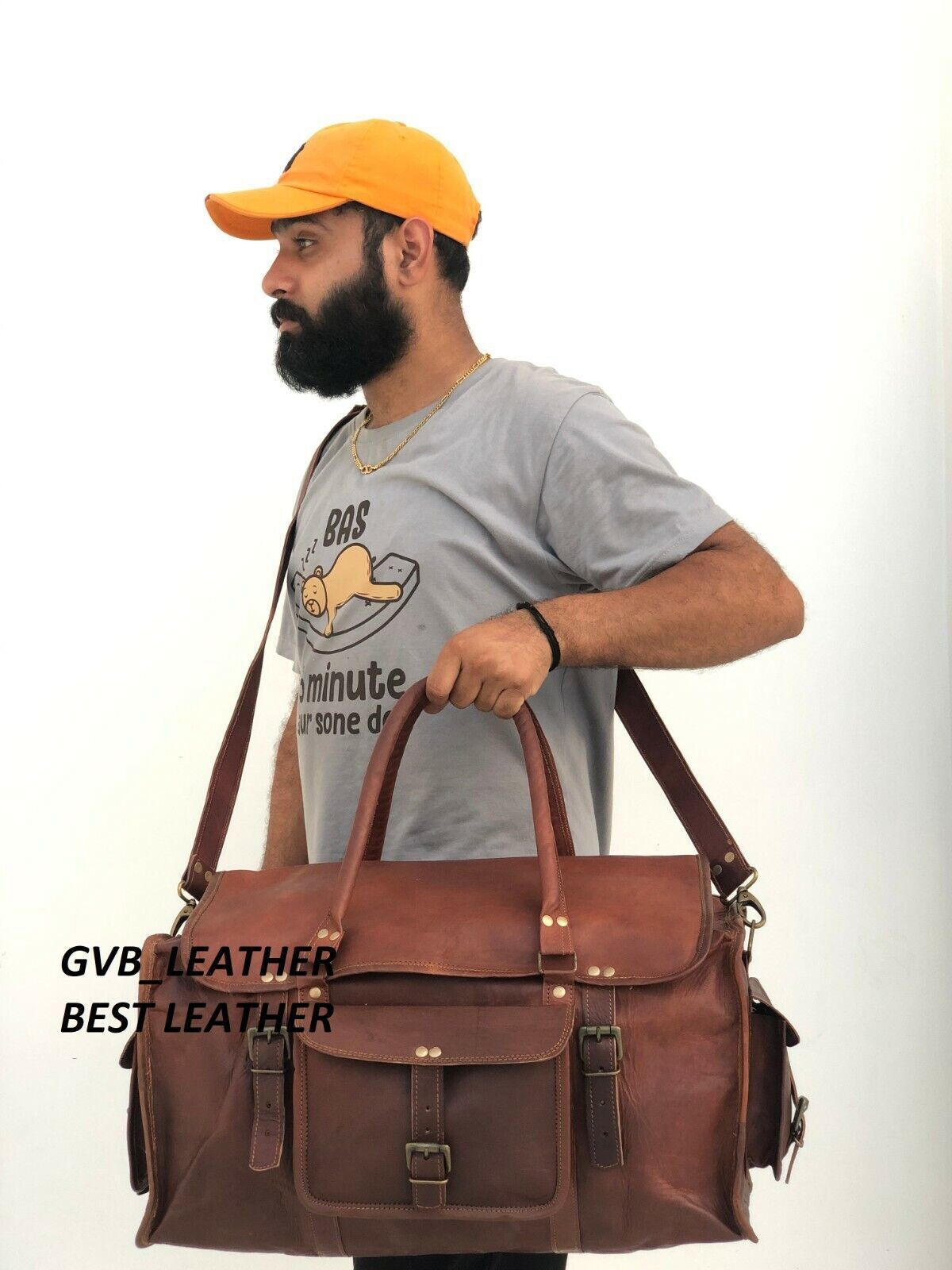 Bolsa de viaje de cuero para gimnasio de fin de semana bolsa de equipaje...
