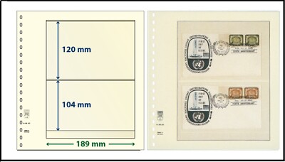 1 Lindner 802202 T-Blank Sheets 2 Pockets 120 / 104 x219mm
